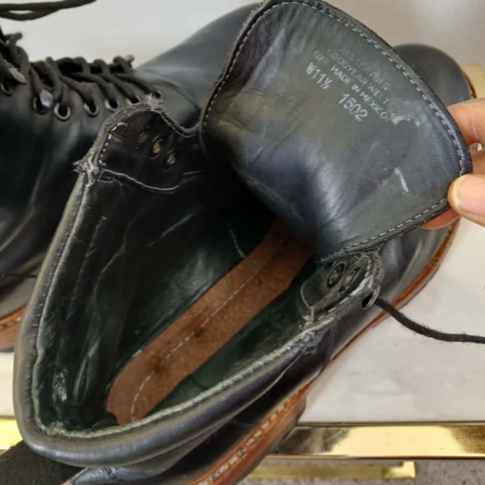 Goodyear Welt All Leather Black Boots with Brown Soles. Size 11.5.